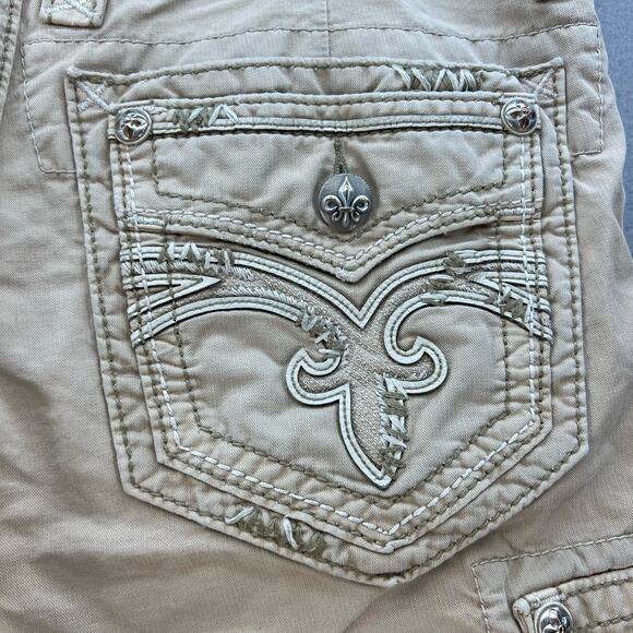 Rock Revival Men's Slim Khaki Shorts Size W32 L23 REC100-1S - Picture 2 of 16